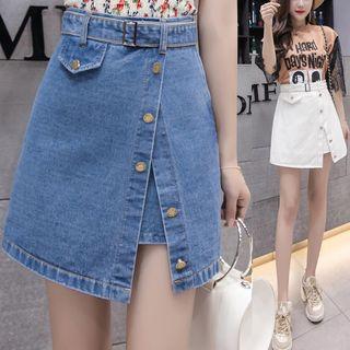 Slit Denim Skort