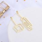 Non-matching 925 Sterling Silver Geometric Dangle Earring