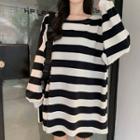 Loose-fit Striped Pullover Stripe - One Size