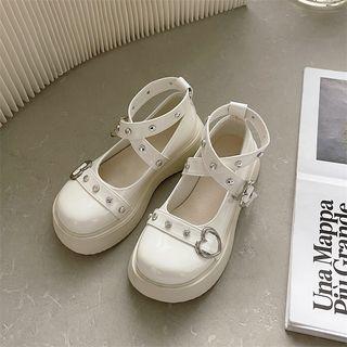 Ankle-strap Crisscross Platform Mary Jane Shoes
