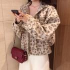 Leopard Button Jacket As Shown In Figure - One Size