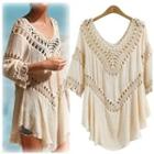 3/4-sleeve Cut Out Tunic