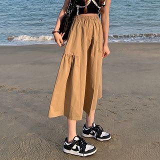 Medium Long Semi A-line Skirt