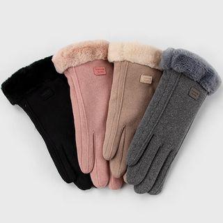 Faux Fur Fleece Lined Touchscreen Gloves