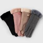 Faux Fur Fleece Lined Touchscreen Gloves