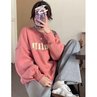 Details Brushed Loose-fit Printed Pullover