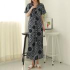 Bell-sleeve Knotted Maxi Paisley Dress