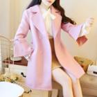 Bell Sleeve Double-breasted Coat / Bell-sleeve Knit Top