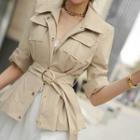 Cargo-pocket Belted Field Jacket