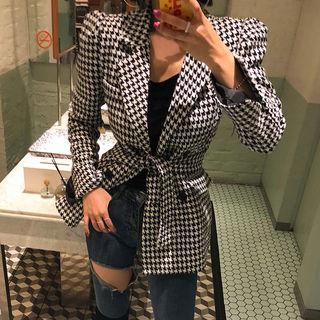 Double-breasted Padded-detail Jacket In 2 Designs