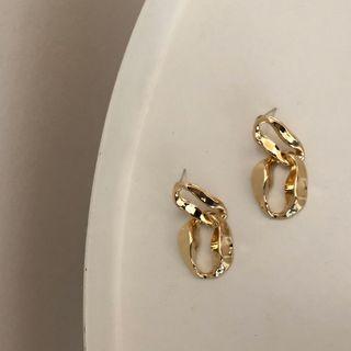 Chunky Chain Alloy Dangle Earring 1 Pair - Dangle Earring - Chunky Chain - Silver Pin - Gold - One Size