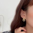 Rhinestone Interlocking Hoop Drop Earring 1 Pair - Gold - One Size