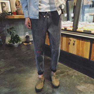 Embroidered Corduroy Harem Pants