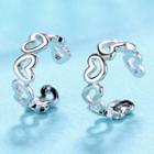 Heart Hoop Ear Cuff 1 Pair - Clip On Earring - As Shown In Figure - One Size