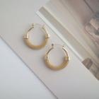 Alloy Hoop Earring 1 Pair - S925 Silver - Gold - One Size