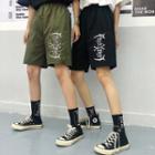 Embroidered Couple Cargo Shorts
