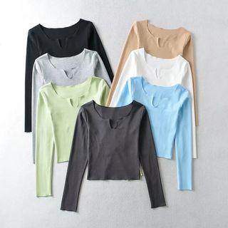 V Neck Long Sleeve Stretchy Top
