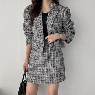 Tweed Puff-sleeve Jacket