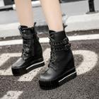 Hidden Wedge Lace Up Boots