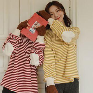 Elbow-patch Stripe Sweatshirt