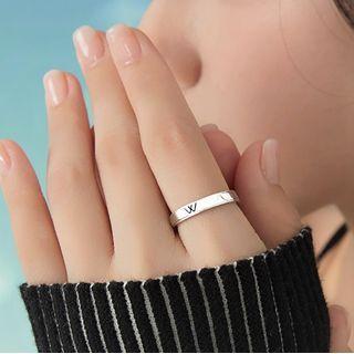 Letter W Sterling Silver Ring