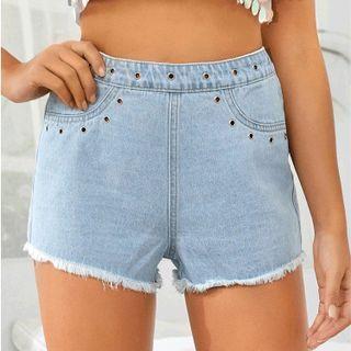 Grommet Denim Hot Pants