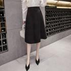 Triangular Buckled Midi A-line Skirt