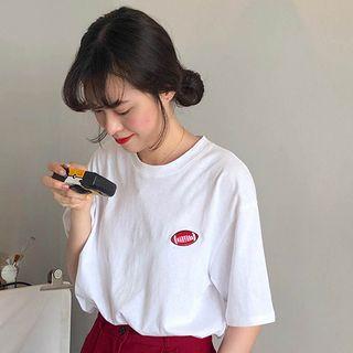 Football Embroidered Short-sleeve T-shirt