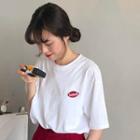 Football Embroidered Short-sleeve T-shirt