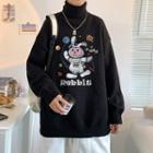 Long-sleeve Turtleneck Cartoon Print Sweater