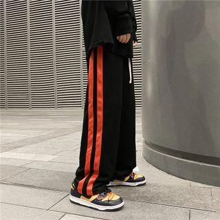 Two-tone Striped Wide Leg Pants