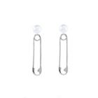 Faux Pearl Alloy Safety Pin Dangle Earring