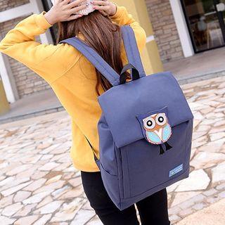 Owl-applique Nylon Backpack