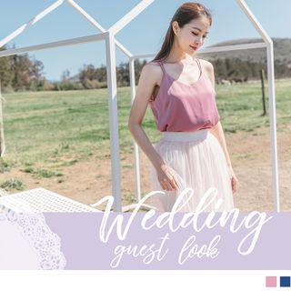 Lace Panel Sleeveless V-neck Top