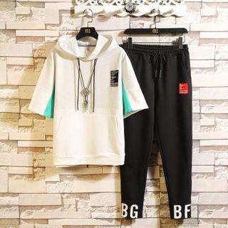 Set: Hood Short-sleeve T-shirt + Sweatpants