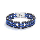 Fashion Personality Blue Black Bicycle Chain 316l Stainless Steel Bracelet Black - One Size