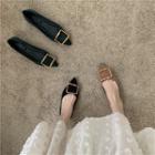 Square Buckle Pointy-toe Flats
