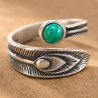 Feather Open Ring Silver - One Size