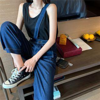 High Waist Denim Jumpsuit