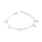Simple And Creative Plated Rose Gold Electrocardiogram Heart-shaped 316l Stainless Steel Anklet Rose Gold - One Size