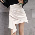 Asymmetric Shirred A-line Skirt