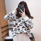 Leopard Print Sweater Off-white - One Size