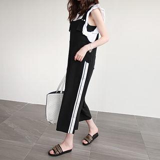 Contrast-trim Wide-leg Jumper Pants