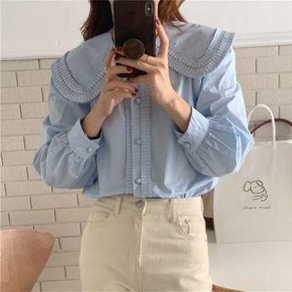 Collard Button-up Blouse