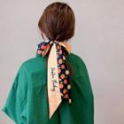 Fruit Print Lettering Narrow Scarf Hair Tie