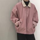 Collared Zip Jacket Pink - One Size