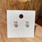 Bow Faux Pearl Stud Earring 1 Pair - White - One Size