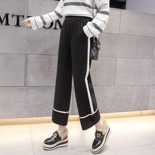 Contrast Lining Wide-leg Pants