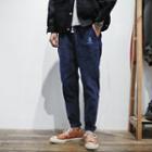 Embroidered Corduroy Straight-cut Pants
