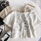 Short-sleeve Square Neck Cardigan